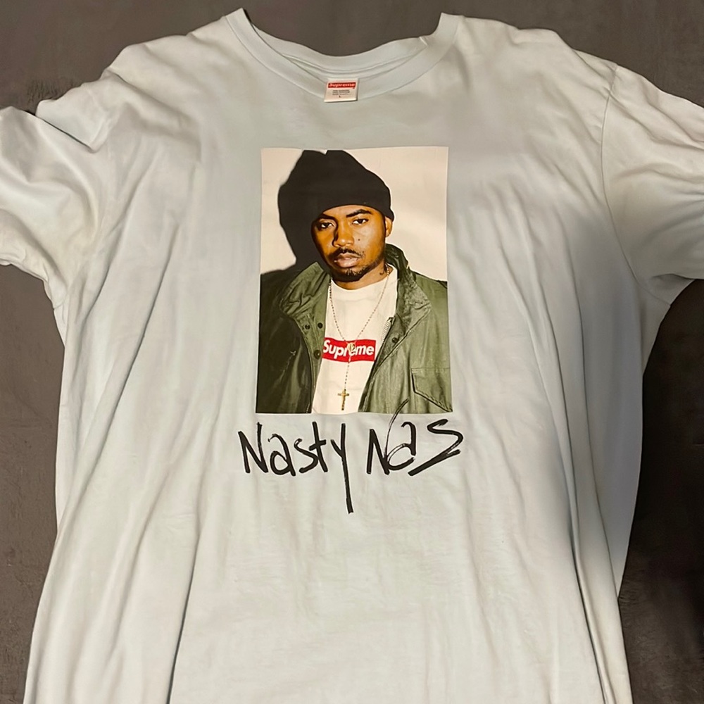 Supreme Nas tee baby blue color